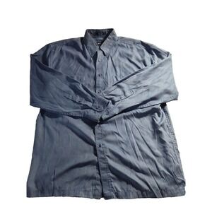 Alan Flusser Mens Blue Large‎ Houndstooth Long Sleeve Button Up Shirt Soft 661